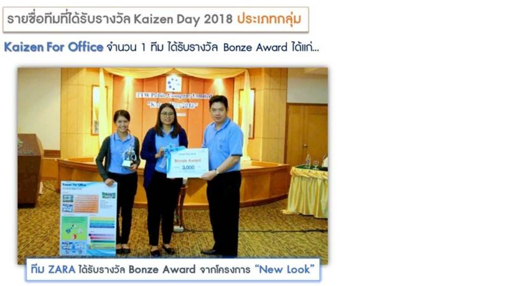 ประกาศผลการตัดสินกิจกรรม “Kaizen Day 2018”