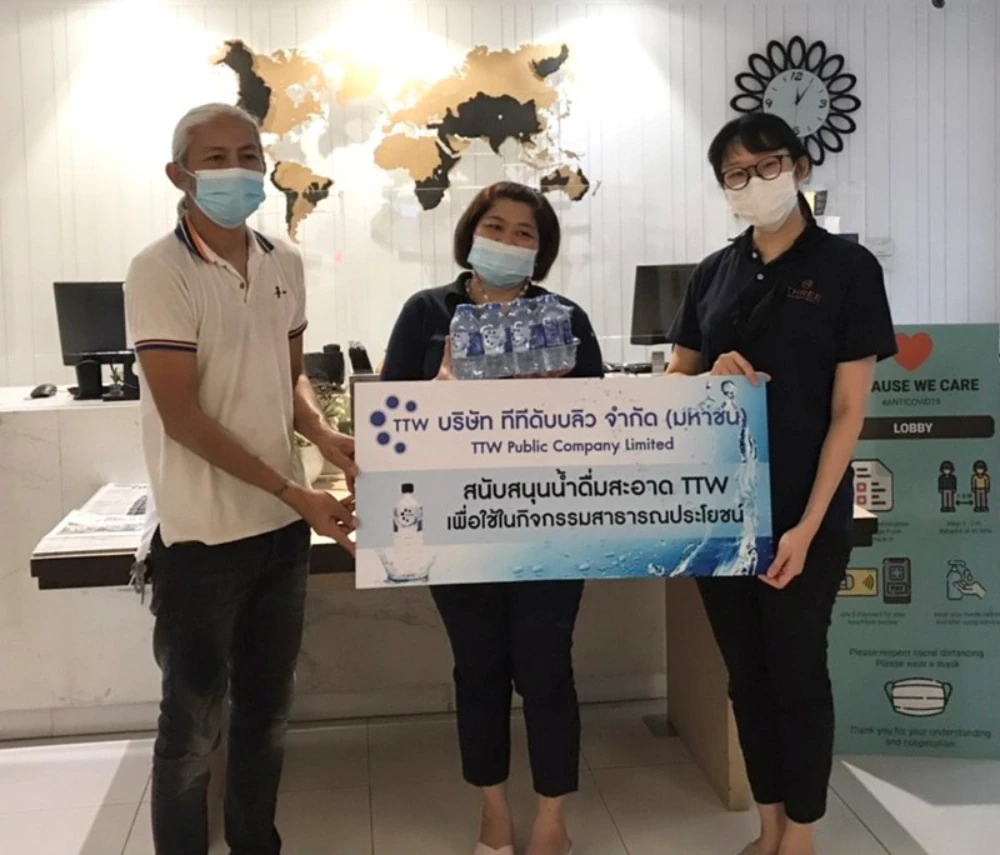 TTW delivers the spirit of COVID-19 to support clean drinking water to various agencies in Bangkok and service areas