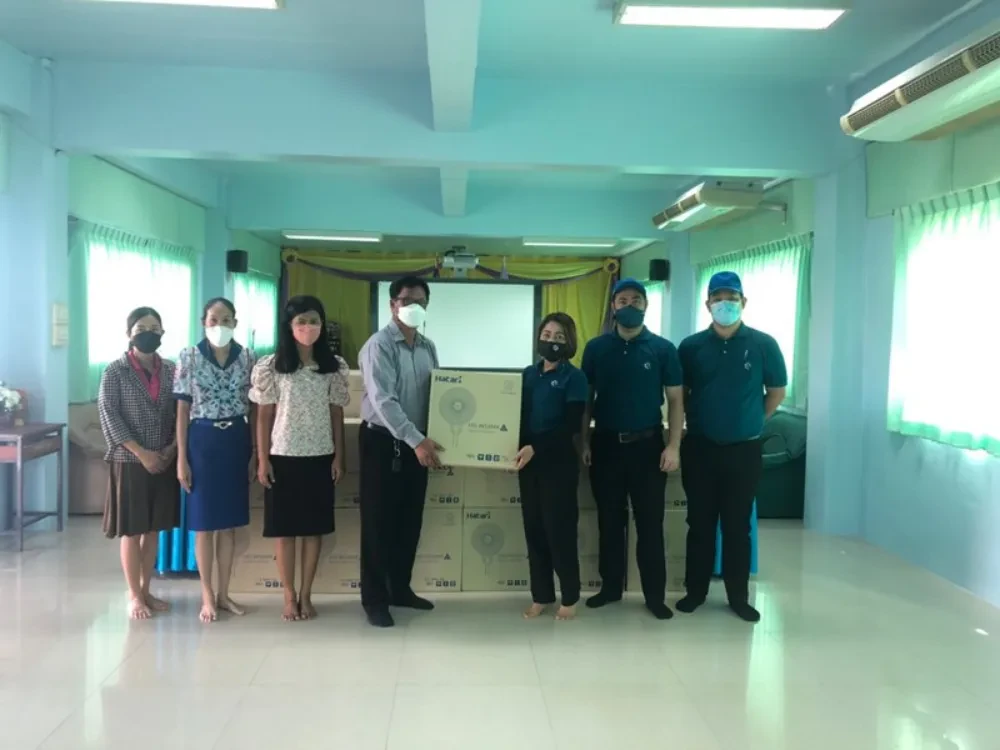 TTW donates steel cabinets to store documents and a wall-mounted fan at TTW School Building, Wat Sukwattanaram School