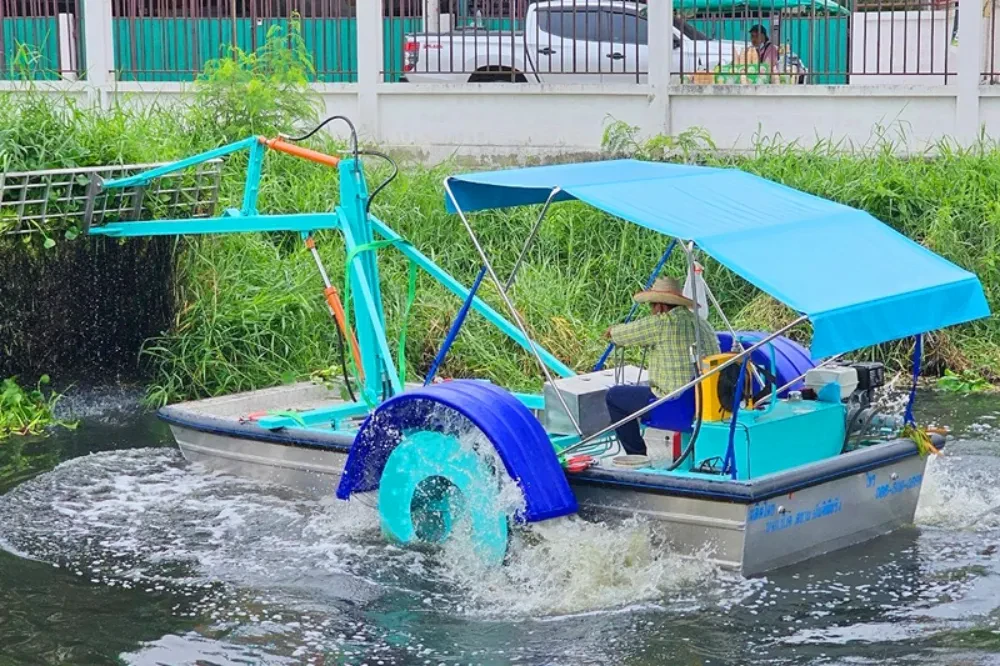 TTW มอบเรือกำจัดวัชพืชขนาดเล็กแก่ “โครงการส่งน้ำและบำรุงรักษาภาษีเจริญ” สำนักงานชลประทานที่ 11 กรมชลประทาน