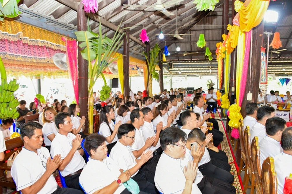 TTW participated in the annual Kathin ceremony in 2025 and raised the top of the Buddha image's umbrella at Wat Ban Phrao Nai, Pathum Thani Province