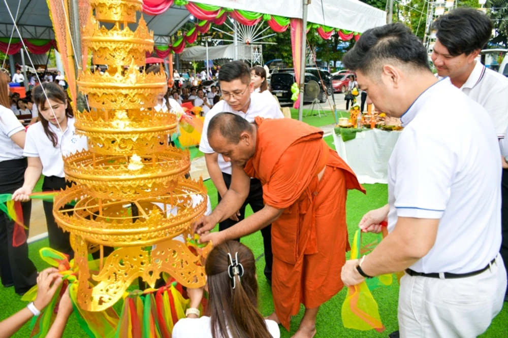 TTW participated in the annual Kathin ceremony in 2025 and raised the top of the Buddha image's umbrella at Wat Ban Phrao Nai, Pathum Thani Province