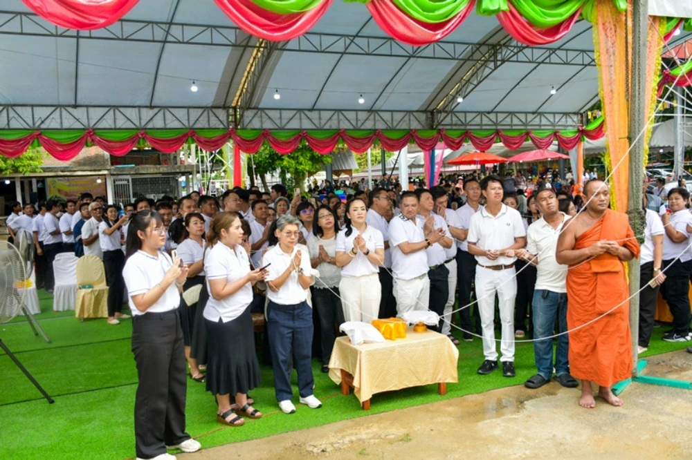 TTW participated in the annual Kathin ceremony in 2025 and raised the top of the Buddha image's umbrella at Wat Ban Phrao Nai, Pathum Thani Province