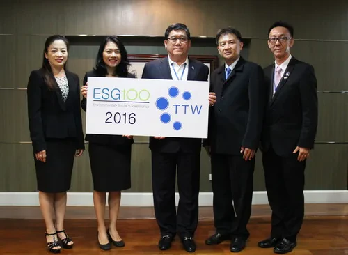 TTW ติดอันดับ ESG100 เพิ่มดีกรีธุรกิจยั่งยืนที่น่าลงทุนจากสถาบันไทยพัฒน์ 590809