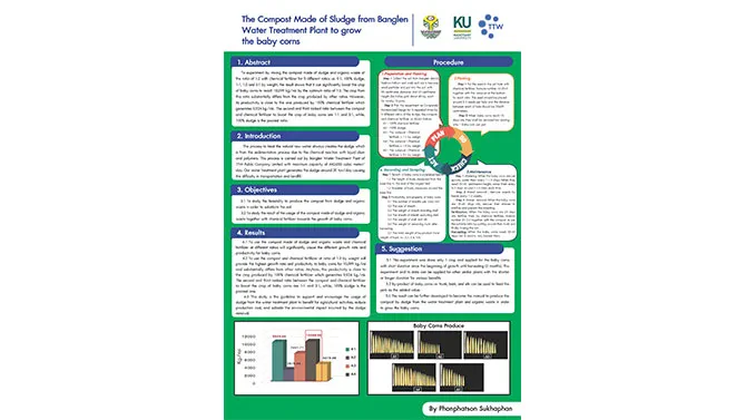 The Compost Made of Sludge from Banglen Water Treatment Plant to grow the baby corns